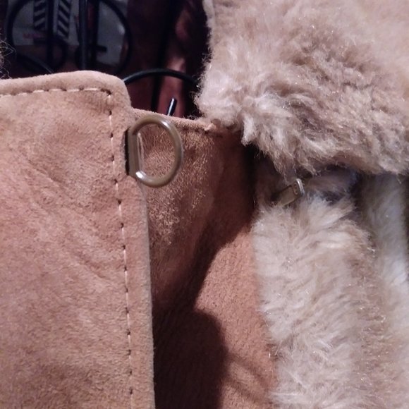 Vintage 60s Lilli Ann Suede/Faux Fur Belted Coat - Picture 4 of 16